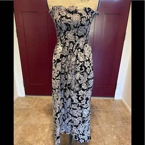 Smocked tube top maxi dress